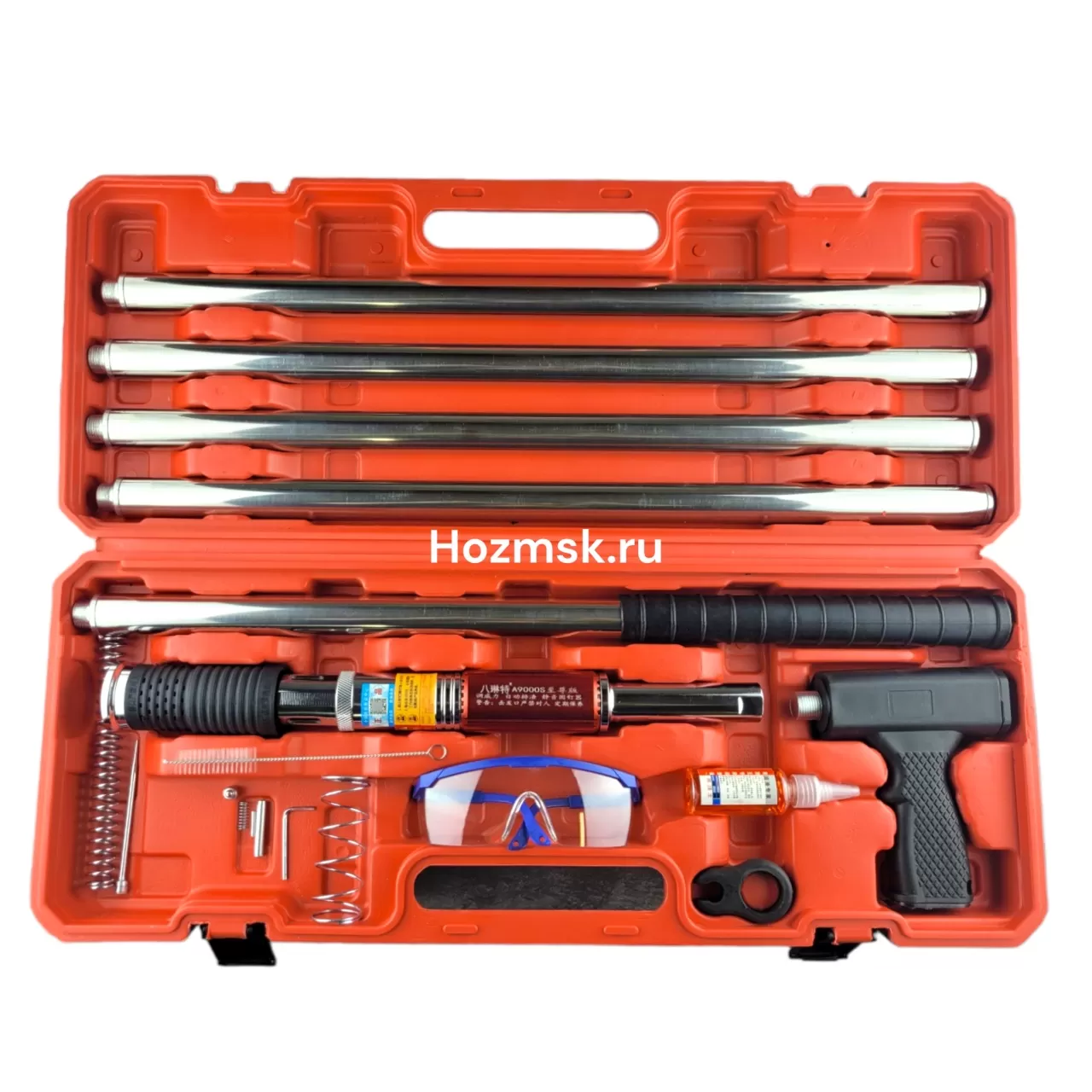 Пороховой монтажный пистолет с удлинителями, кейс